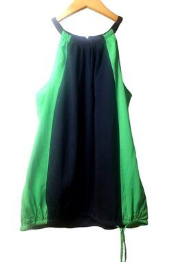 NEW YORK & CO.-WOMENS BLUE/ GREEN LIGHT WEIGHT HALTER TOP SIZE MEDIUM
